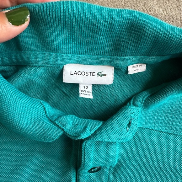 Lacoste Kids Polo Shirt in Aqua - Picture 2 of 8